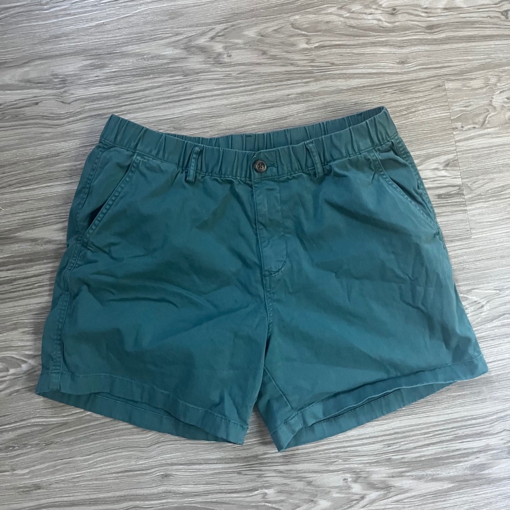 Bearbottom Clothing Mens Stretch Chino Shorts Teal Green 5.5 Inch Inseam Large